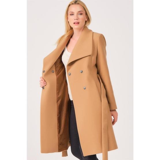 Dewberry Z6639 Camel Kadın Palto