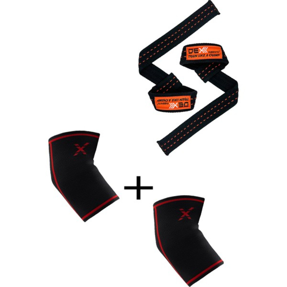 Dex Supports Elbow Sleeve Antrenman Dirsekliği, Lifting Straps Pro 2'li Paket Futbol Malzemeleri Fiyatı