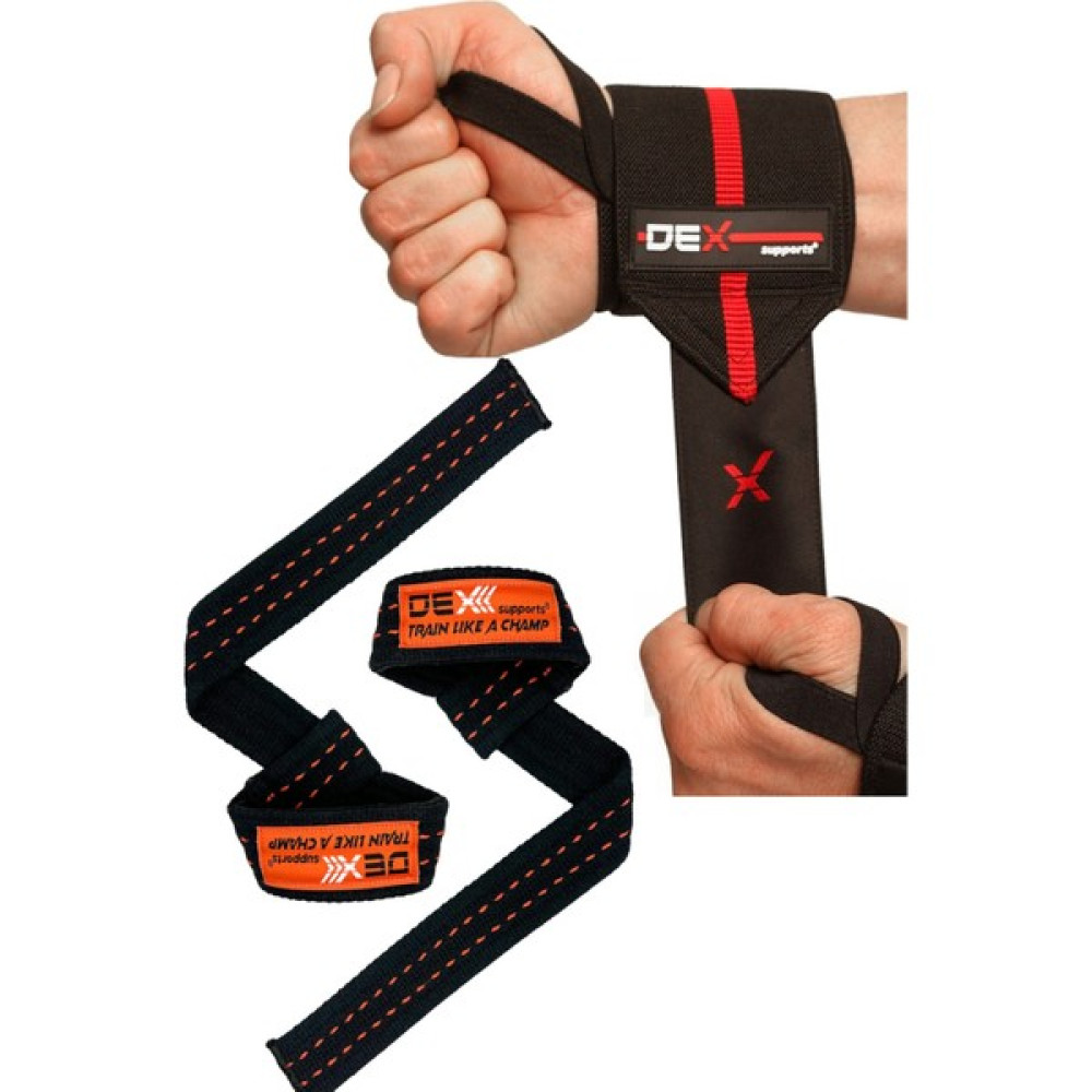 Dex Supports Lasting Energy Fitness Sporcu Bilekliği Elite Wrist Wraps+Ağırlık Kaldırma Kayışı Lifting Straps Pro 2'li Paket Fitness Kondisyon Aksesuarları Fiyatı