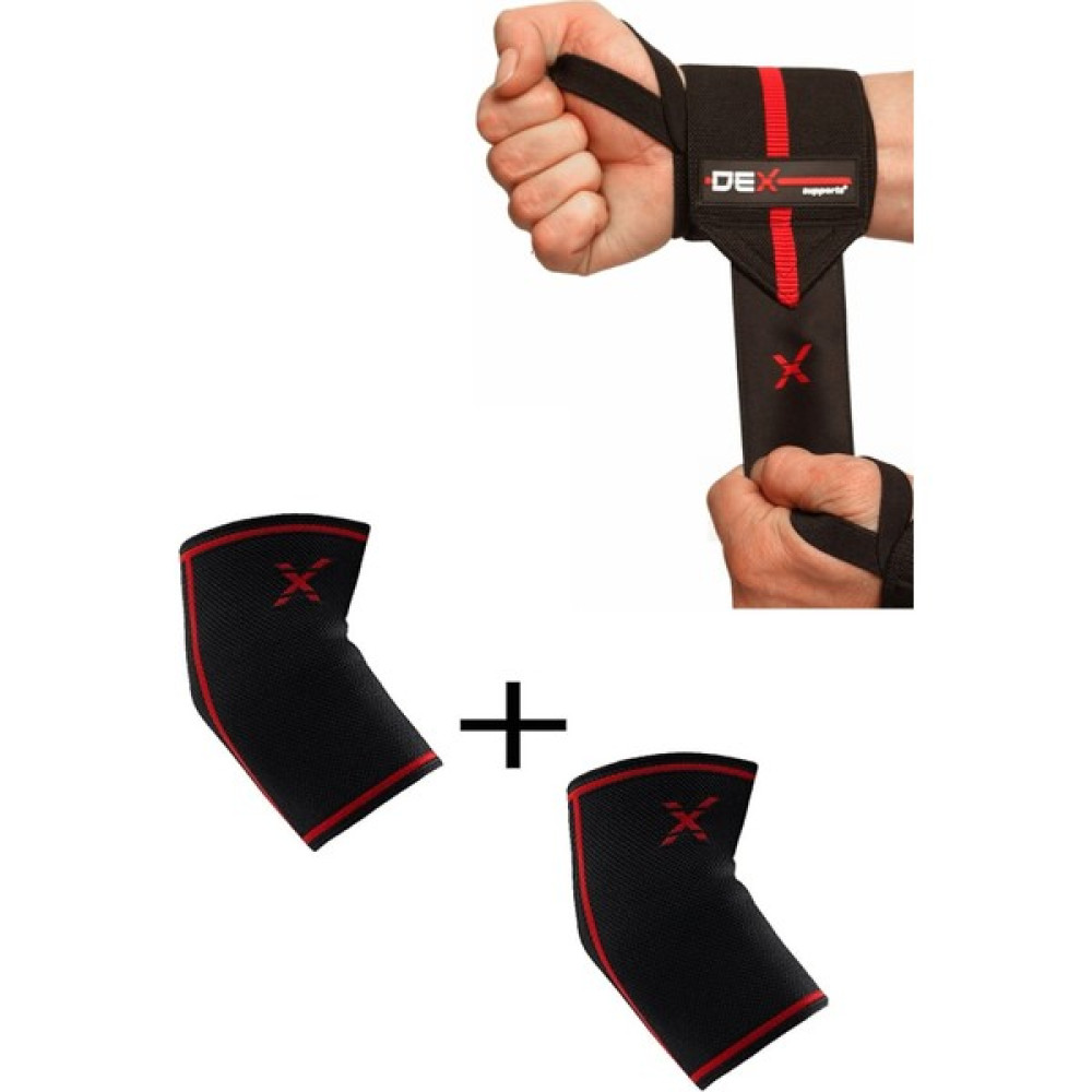 Dex Supports Sporcu Bilekliği Elite Wrist Wraps+Elbow Sleeve Fitness Ortopedik Antrenman Dirsekliği 2'li Paket Fitness Kondisyon Aksesuarları Fiyatı