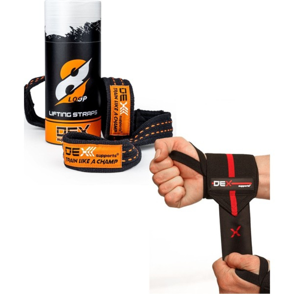 Dex Supports Sporcu Bilekliği ( Wrist Wraps Elite ) + Ağırlık Kayışı ( 8 Loop Lifting Straps) Fitness Kondisyon Aksesuarları Fiyatı