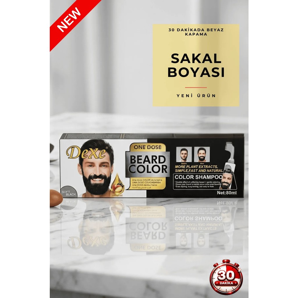 Dexe Siyah Sakal Boyama Şampuanı 80 Ml | 30 Dakikada Hızlı ve Pratik Boya Diğer Fiyatı