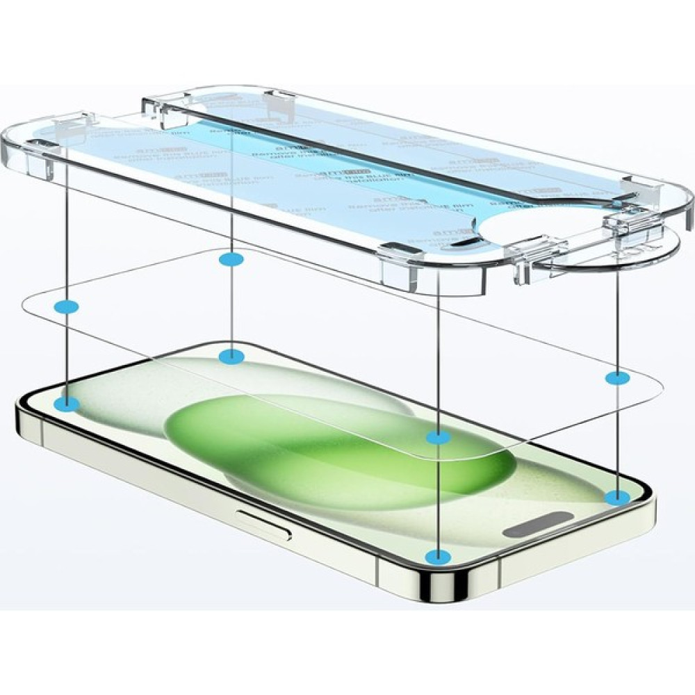 Dexmon Apple iPhone 15 Uyumlu Ekran Koruyucu Tam Kaplayan Cam Otomatik Hizalamalı Toz Önleyici Ultra Hd Cep Telefonu Ekran Koruyucusu Fiyatı