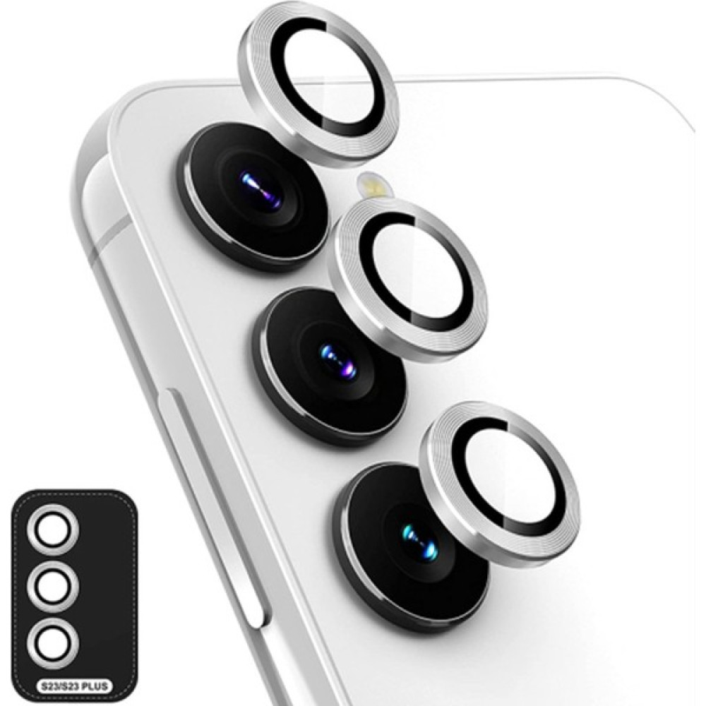 Dexmon Galaxy S23 / S23 Plus Kamera Lens Koruyucu Kılıfla Birlikte Kullanım Ultra Ince Kırılmayı Önleyen Tasarım - Gümüş Cep Telefonu Ekran Koruyucusu Fiyatı
