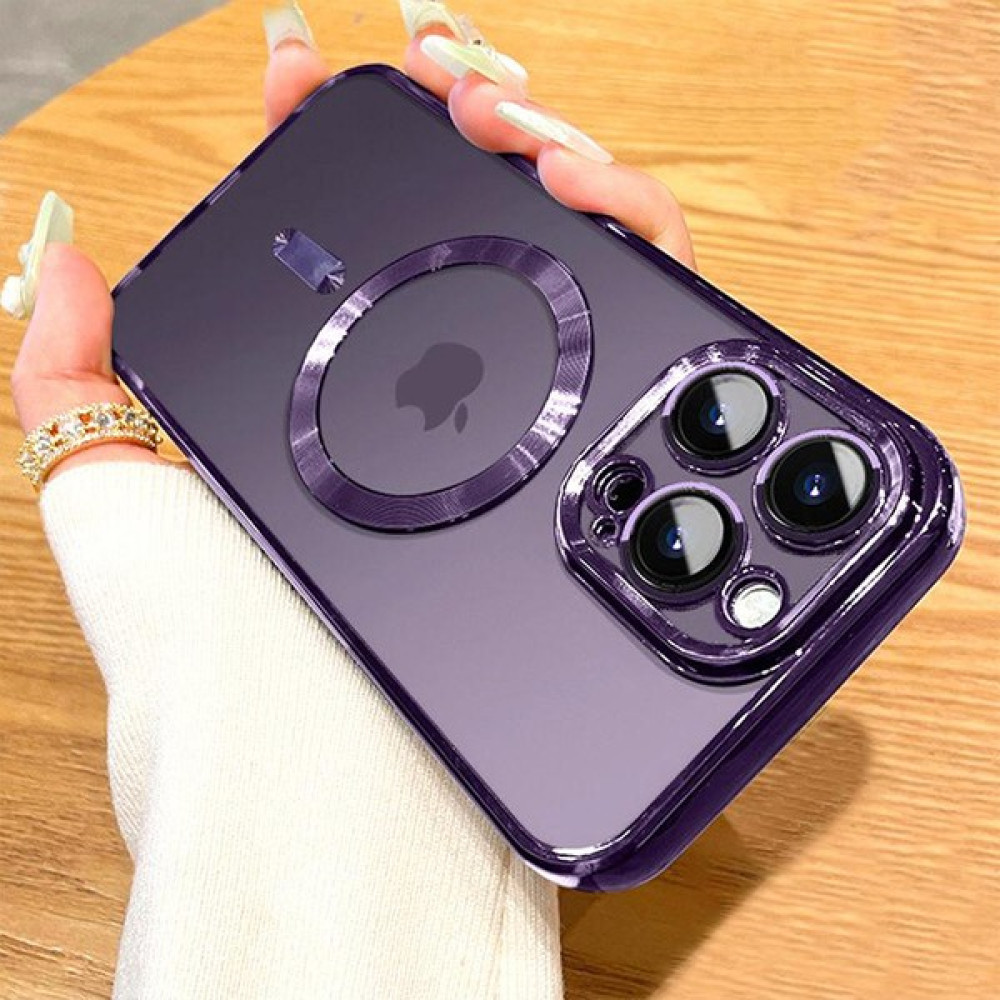 Dexmon iPhone 12 Pro Uyumlu Kılıf Magsafe Şarj Özellikli Kamera ve Lens Korumalı Esnek Silikon Dempre Case - Derin Mor Cep Telefonu Kılıfı Fiyatı