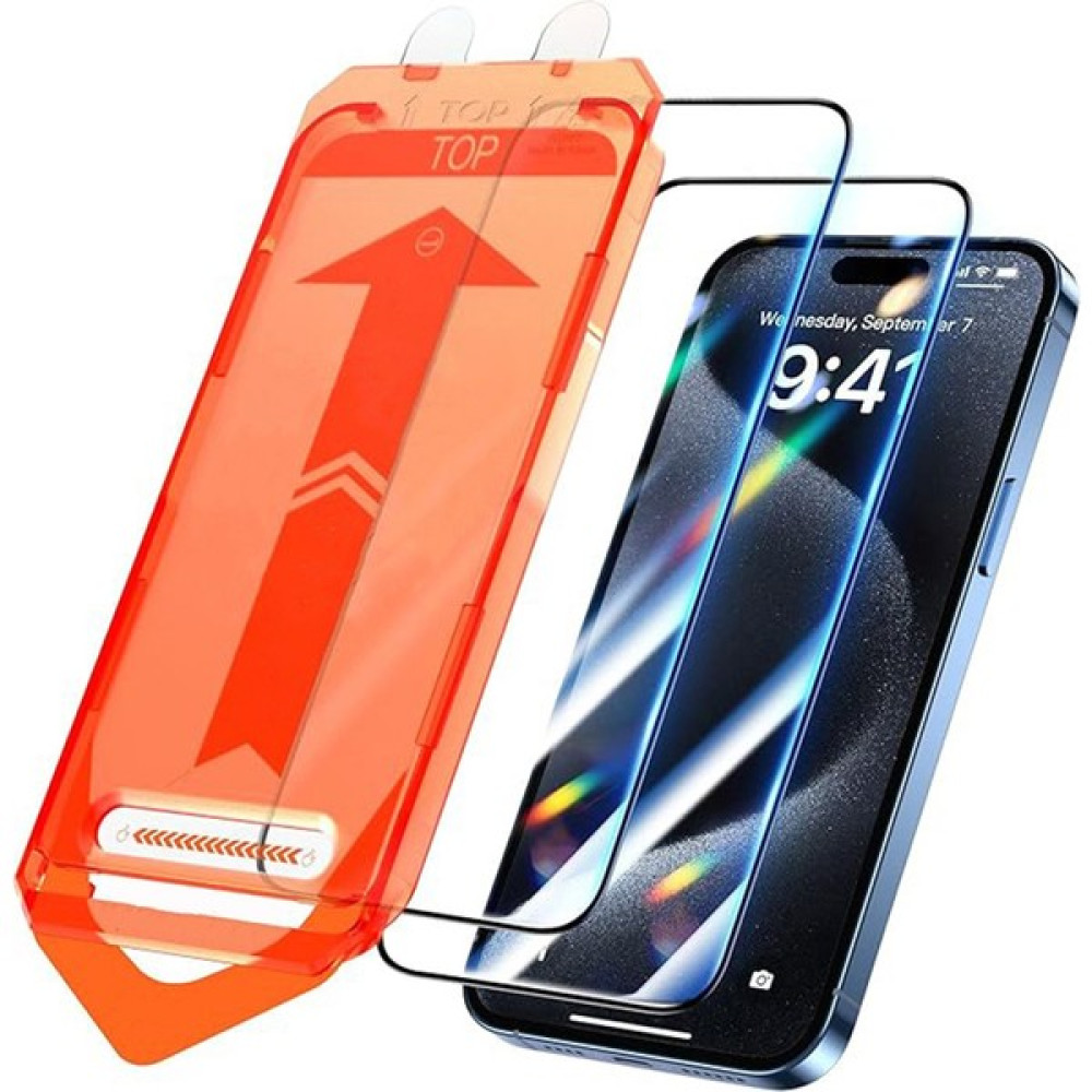 Dexmon iPhone 15 Pro Max Uyumlu Ekran Koruyucu Tam Kaplayan Cam Otomatik Hizalamalı Toz Önleyici Ultra Hd Cep Telefonu Ekran Koruyucusu Fiyatı