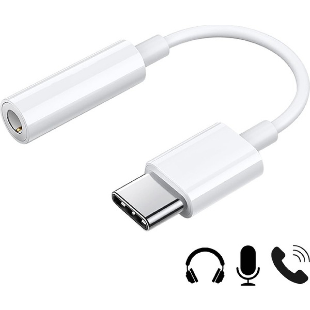 Dexmon Tak Çalıştır Mikrofonlu Type-C To Aux 3.5mm Kulaklık Jak Dönüştürücü Yüksek Kaliteli - Beyaz Bilgisayar Çevirici ve Adaptörü Fiyatı