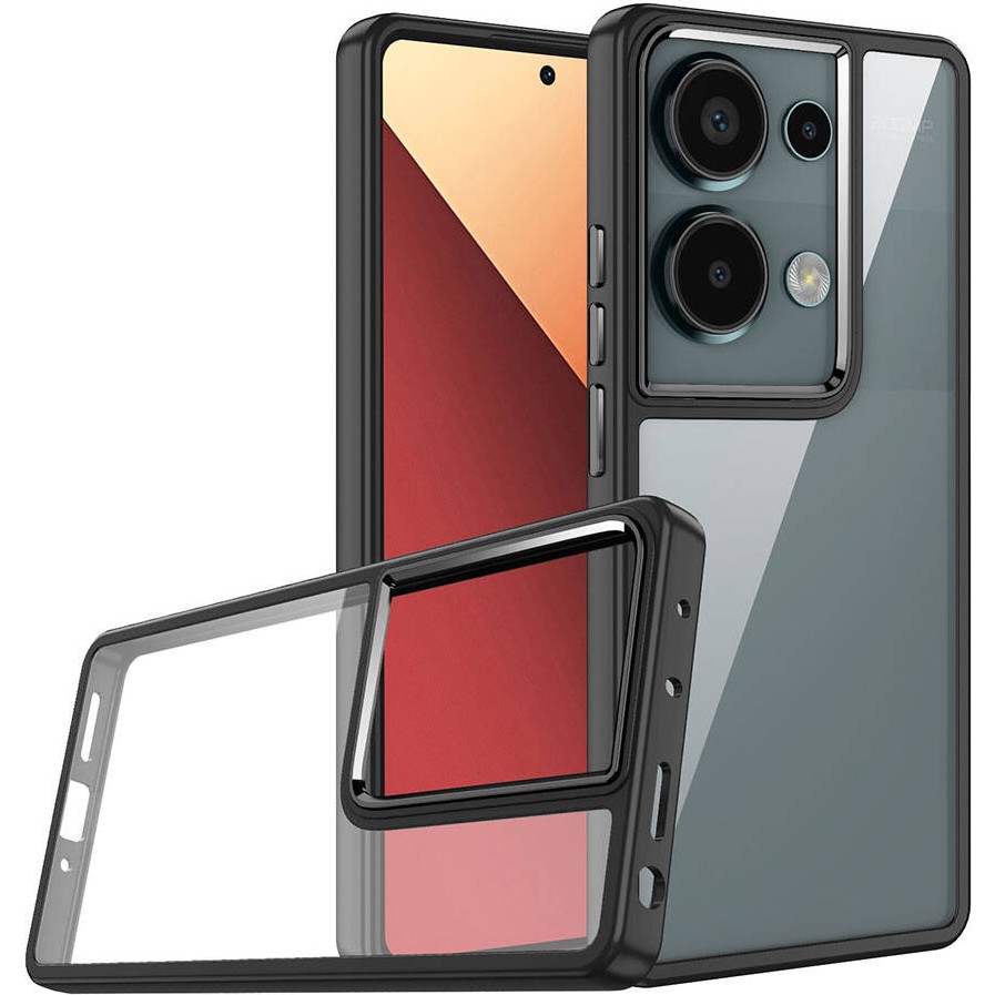 Dexmon Xiaomi Redmi Note 13 Pro 4g 3D Krom Kamera Korumalı Kenarları Renkli Arkası Şeffaf Sararmaz Kılıf Kapak - Siyah Cep Telefonu Kılıfı Fiyatı