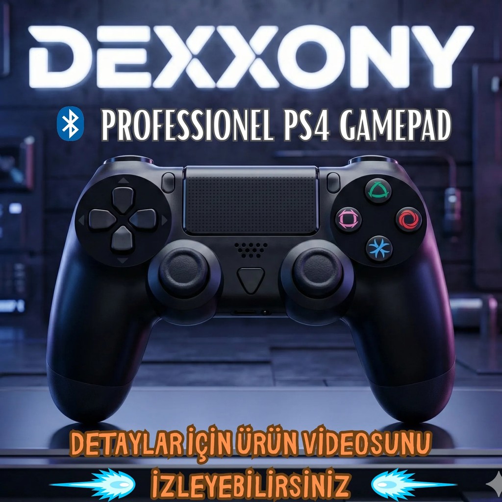 Dexxony Ps4 ve Pc Bilgisayar Uyumlu Kablolu & Kablosuz Oyun Kolu - Titreşimli Tam Fonksiyonlu Profesyonel Oyuncu Gamer Gamepad / Joystick - Gümüş Xbox Oyun Kolu ve Aksesuarları Fiyatı