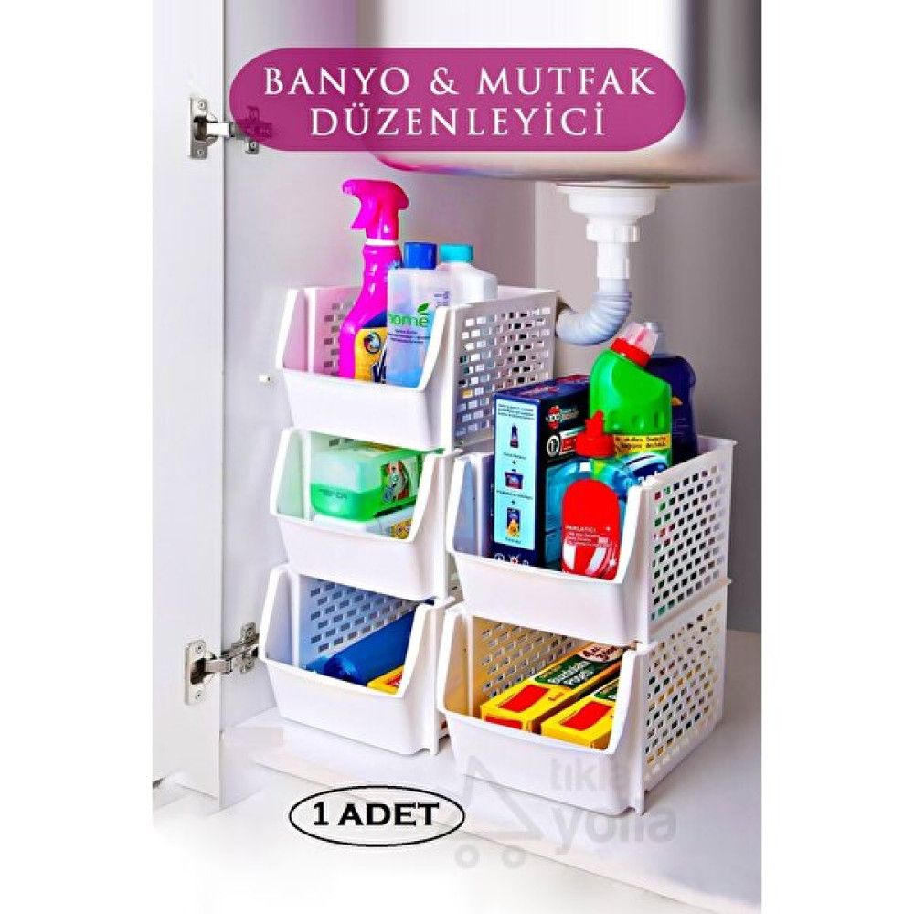 DEYHOME DEYHOMEÜst Üste Eklenebilir Çok Amaçlı Katlı Organizer Banyo Mutfak Rafı Lavabo Altı Düzenleyici - RENK - Beyaz Eşya Saklama / Düzenleme Fiyatı