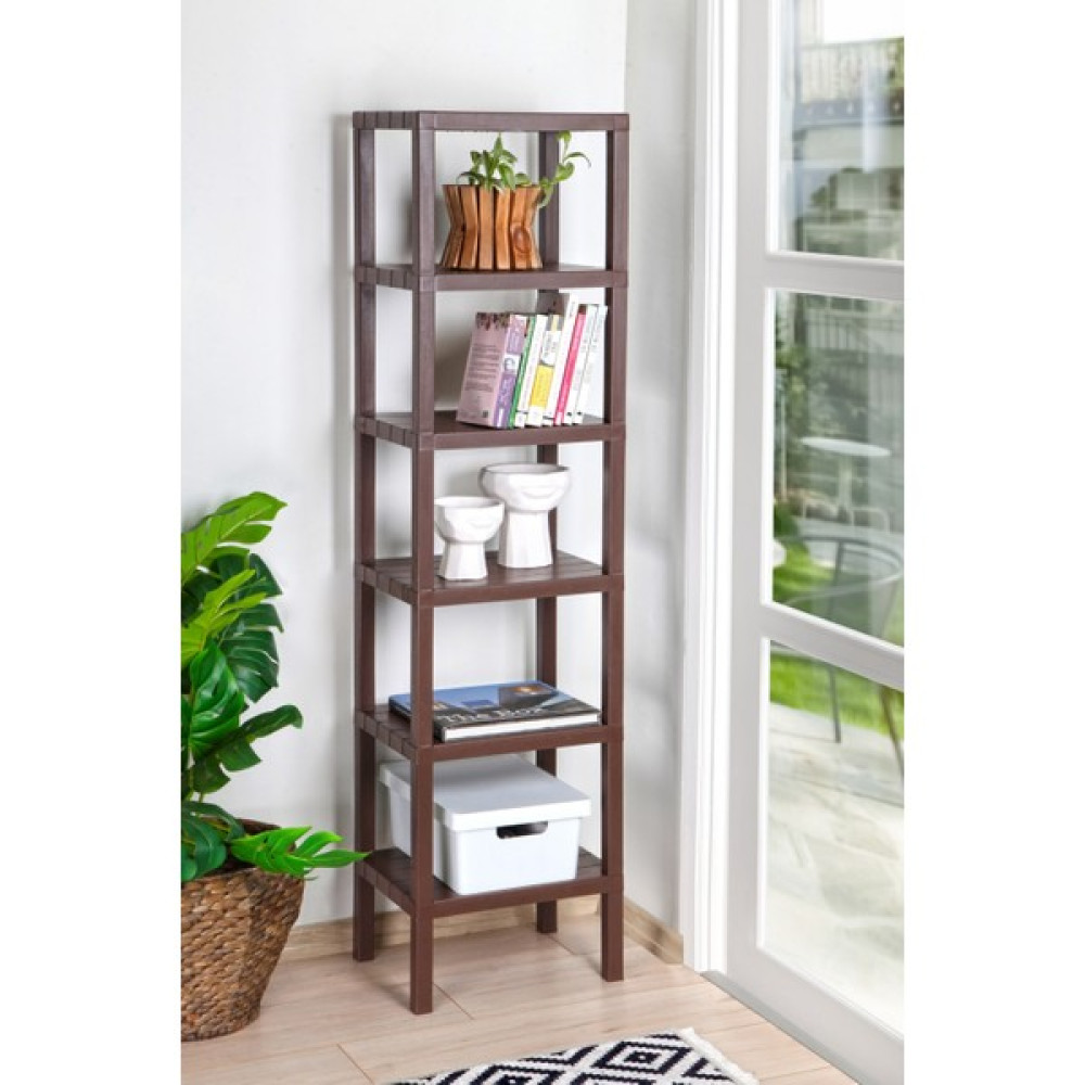 Deyhome Ombeg 6 Katlı Düzenleyici Raf Ünitesi, Kitaplık, Banyo Rafı Mutfak Rafı Balkon Rafı Organizer Kahve - Kahverengi Banyo Dolabı / Mobilyası Fiyatı