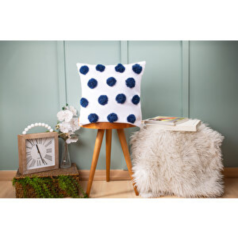 DFN Home Dfn Home Milano Ponponlu Beyaz Kırlent Kılıfı 43x43 43x43 cm Kırlent / Mobilya Yastığı Fiyatı
