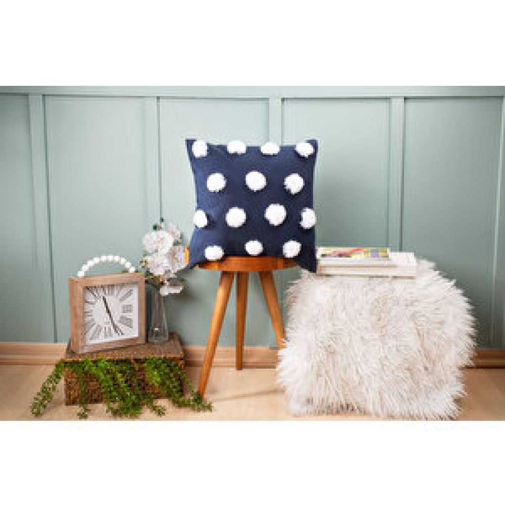 DFN Home Dfn Home Milano Ponponlu Lacivert Kırlent Kılıfı 50 x 50 Cm 50x50 cm Kırlent / Mobilya Yastığı Fiyatı