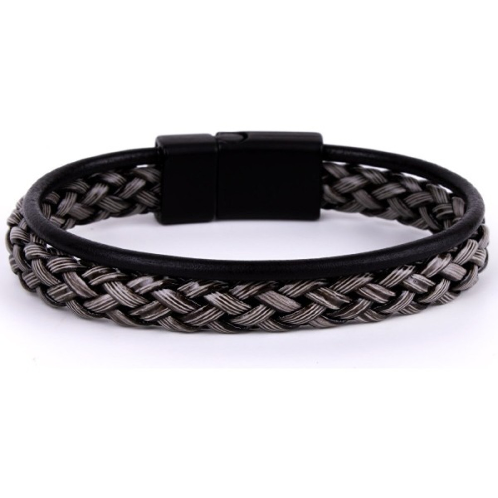 DFNY Accessories Gri-Siyah Deri Bileklik Saat ve Bileklik Aksesuarı Fiyatı