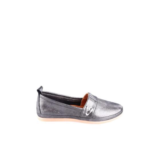 DGN 61 Siyah Poli Taban Slippers Deri Kadın Babet