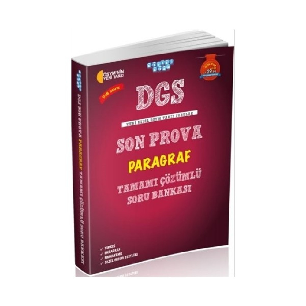 DGS Son Prova Paragraf Tamamı Çözümlü Soru Bankası DGS Fiyatı
