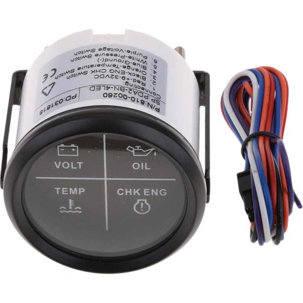 Dharry 52MM 4 LED Alarm Göstergesi 800-00256 Volt Yağ Sıcaklığı Tekne Deniz Siyahı (Yurt Dışından) Oto Boyaları Fiyatı