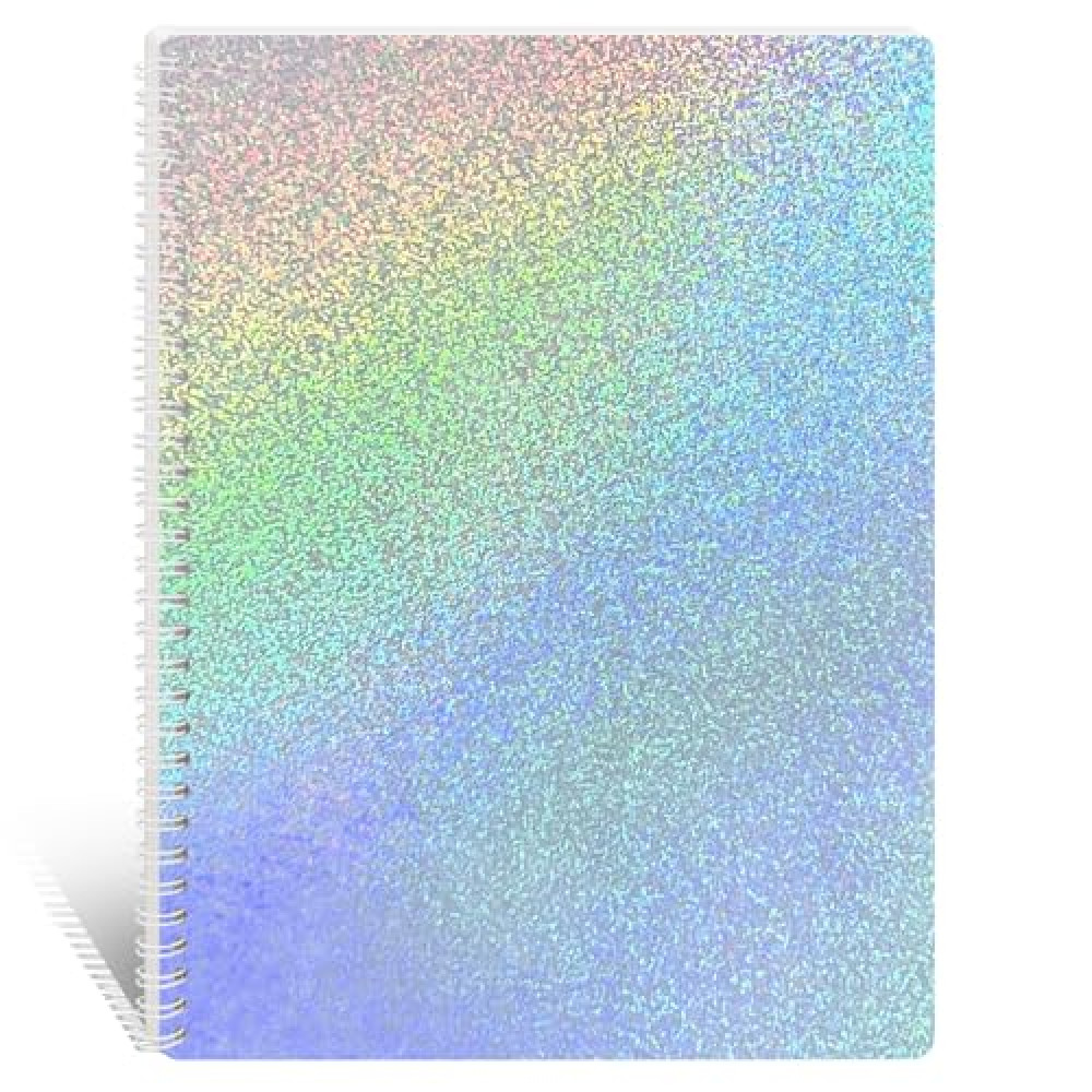 DHATMYC Large Reusable Sticker Book Collecting Album 8.5 x 11 Inch Sticker Storage Organizer Book with 40 Sheets Full Size Blank Release Paper, Holographic Cover Sticker Keeper Collection Notebook