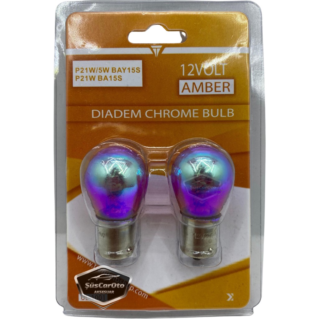 Diadem Ampul Krom Amber Tek Duy Park Ampulü 1141 12V 21W 93 Turuncu Işık P21W Düz Tırnak 2'li Takım SSD / Solid State Drive Fiyatı