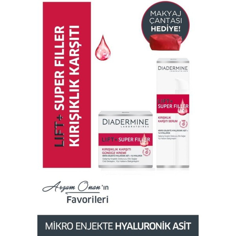 Diadermine Arzum Onan’In Diadermine Lift+Superfiller Favorileri Gündüz Kremi + Serum 40 Ml + Makyaj Çantası Anti-Aging / Yaşlanma Karşıtı Fiyatı