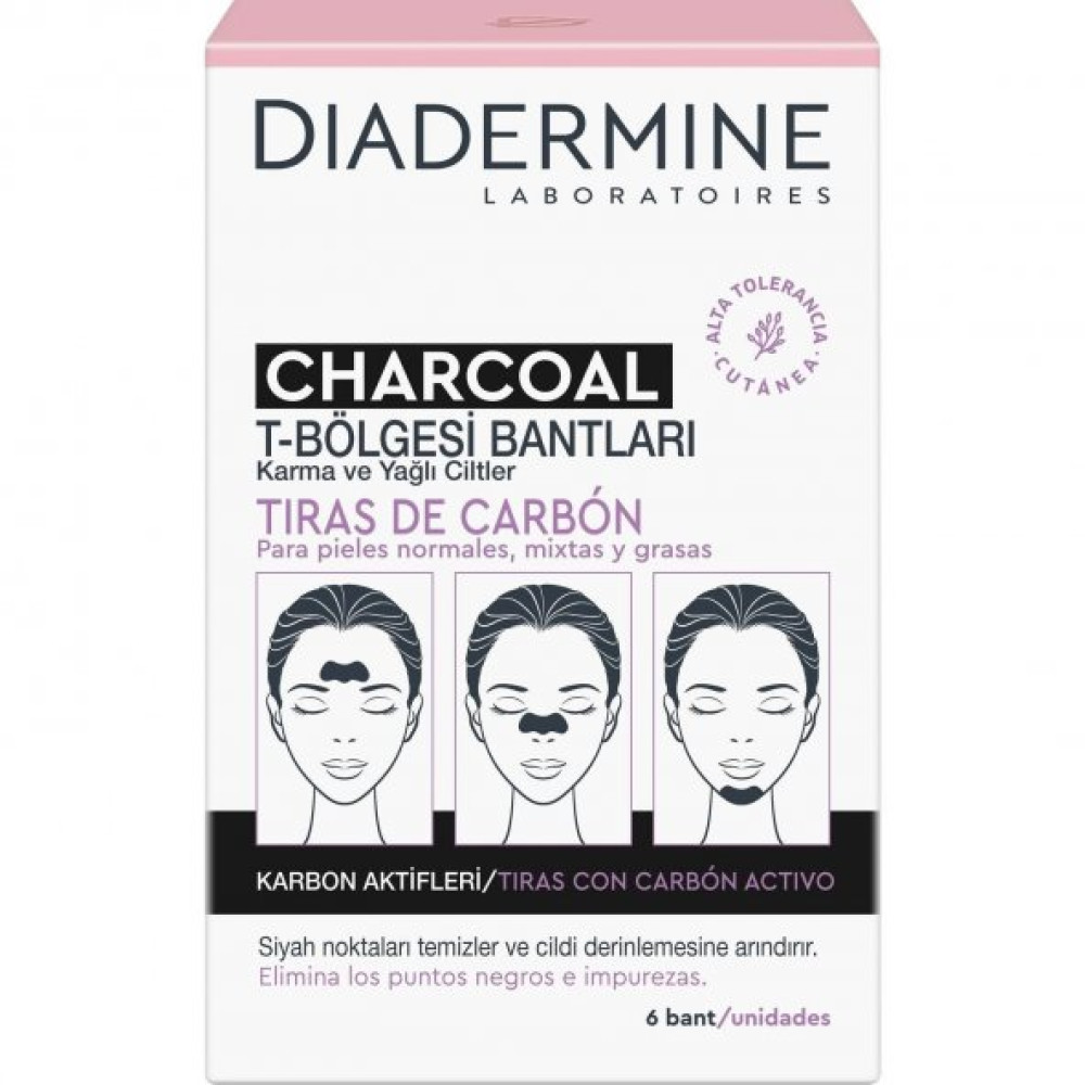 Diadermine Charcoal T Bolgesi Bantlari 6 Li Cilt Temizleme ve Peeling Fiyatı