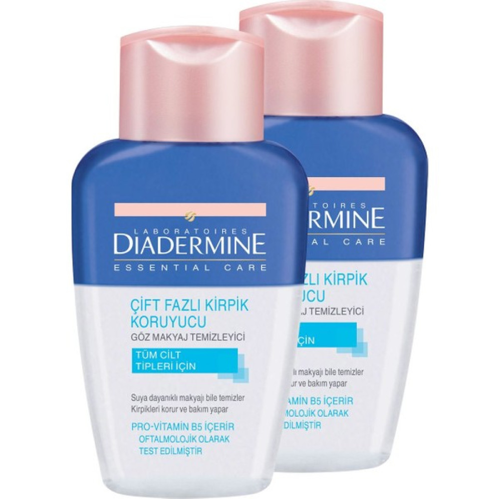 Diadermine Çift Fazlı Kirpik Koruyucu Göz Makyaj Temizleyici 125 ml x 2 Adet Makyaj Temizleyicileri Fiyatı