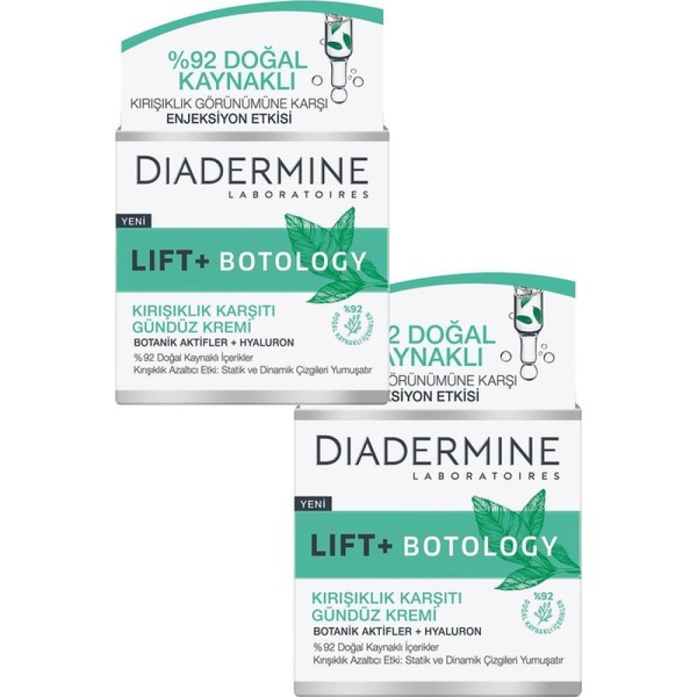 Diadermine Lift+ Botology Gündüz Kremi 50 ml 2'li (%92 Doğal Kaynaklı) Anti-Aging / Yaşlanma Karşıtı Fiyatı