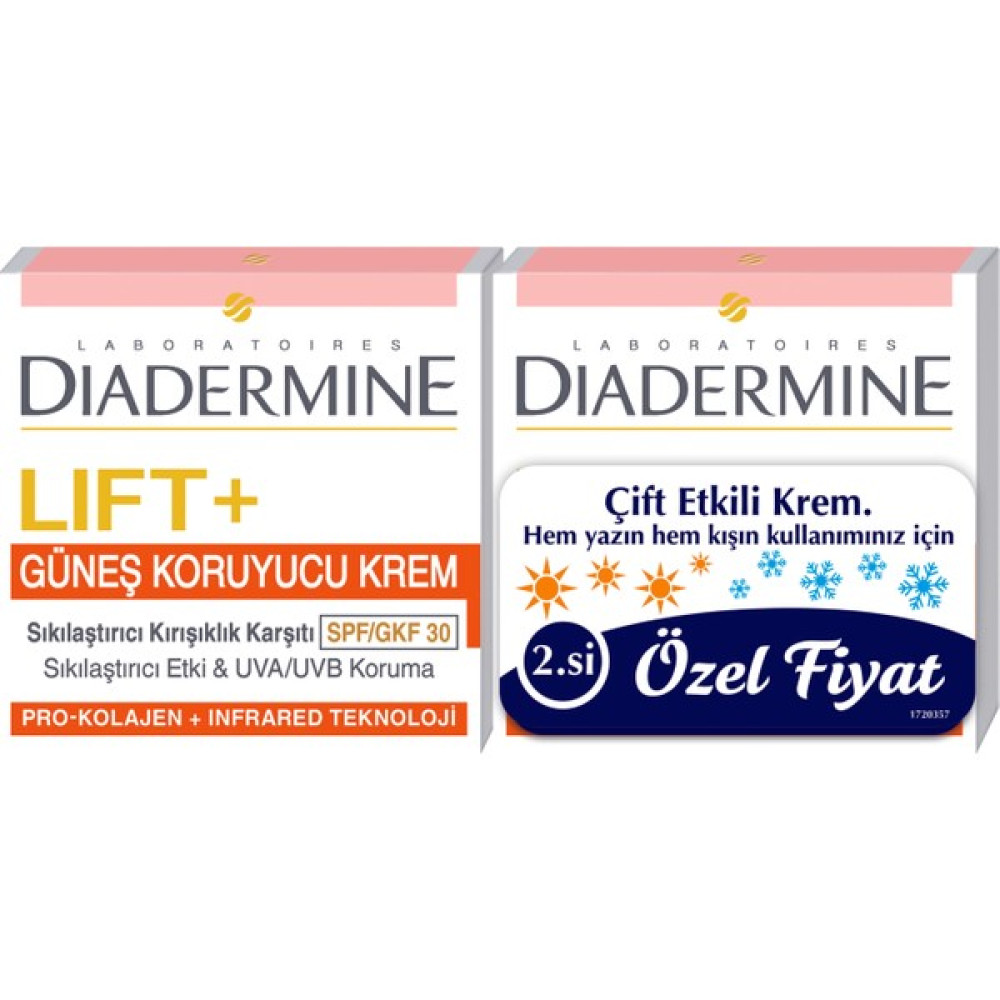 Diadermine Lift+Sun Protect Bakım Kremi 2'li 50  Ml+50  Ml Güneş Kremleri ve Losyonları Fiyatı