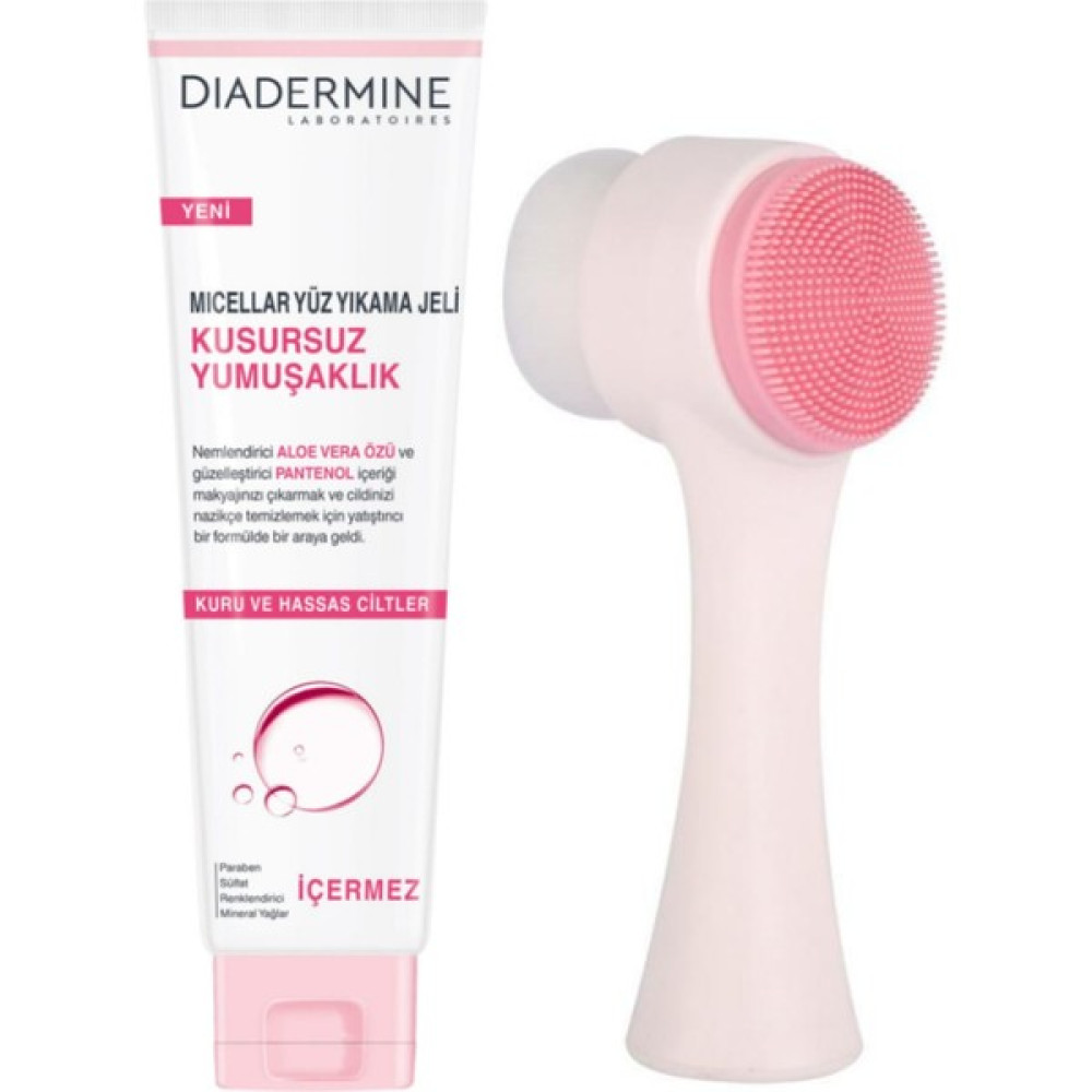 Diadermine Micellar Yüz Yıkama Jeli Kusursuz Yumuşaklık 150 ml ve Fluweel Cilt Yüz Temizleme Fırças Cilt Temizleme ve Peeling Fiyatı