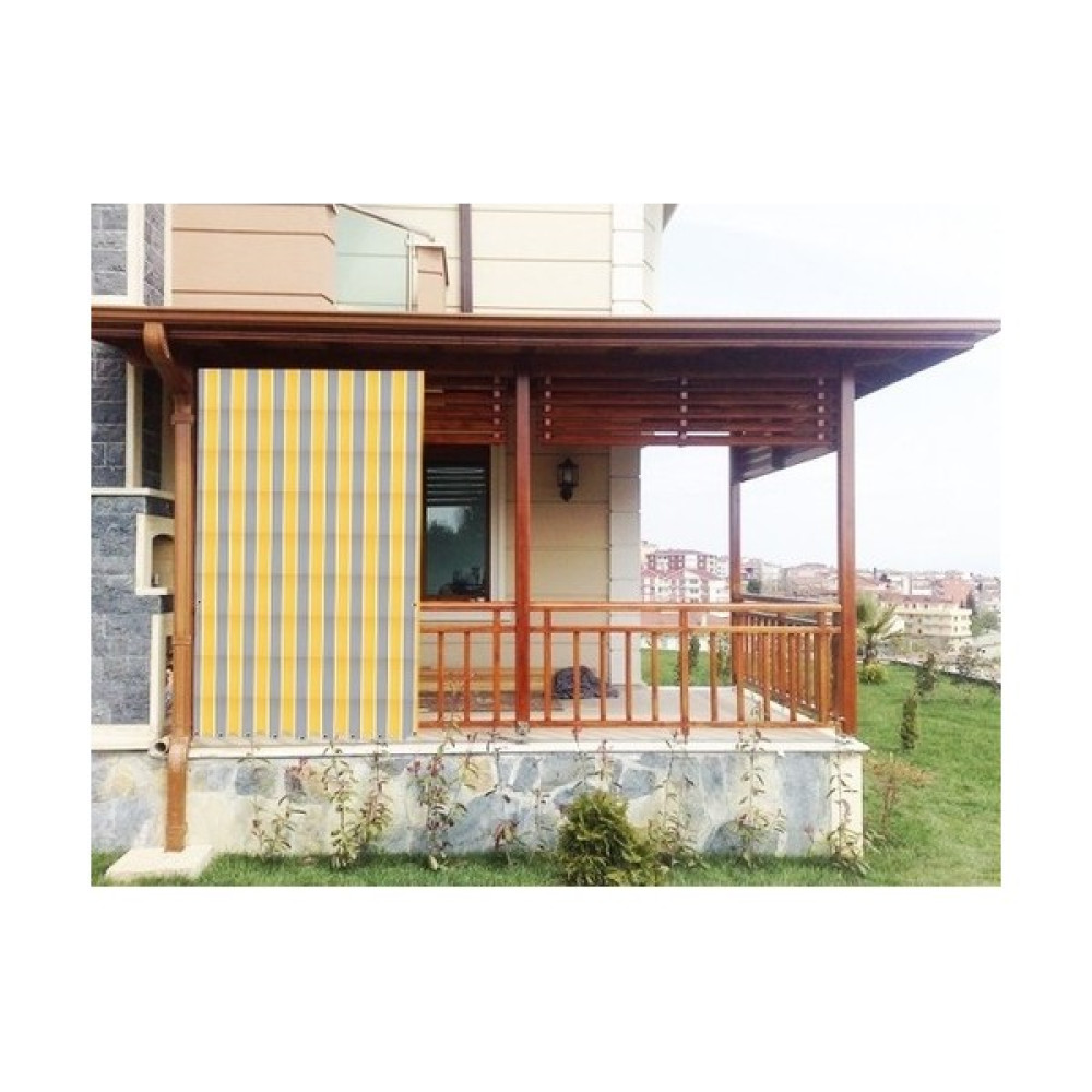Diamon Dila Balkon Perdesi Branda+Güneşlik+Gölgelik - 150 x 260 cm - Sarı - Gri Güneşlik Fiyatı