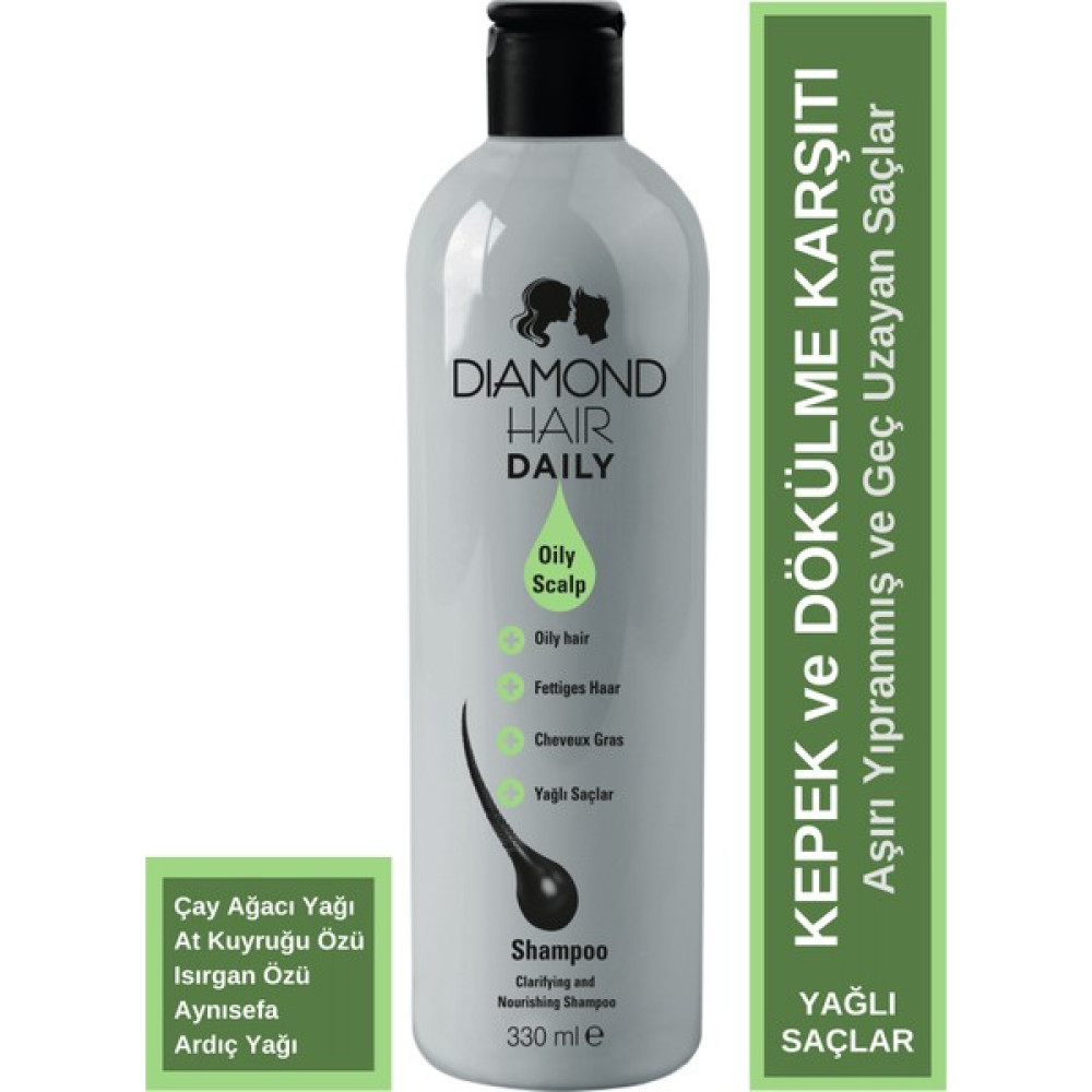 Diamond Hair Daily - Aşırı Yağlı, Kepekli, Dökülen, Geç Uzayan ve Yıpranmış Saçlar İçin Arındırıcı Şampuan Şampuan ve Saç Kremi Fiyatı