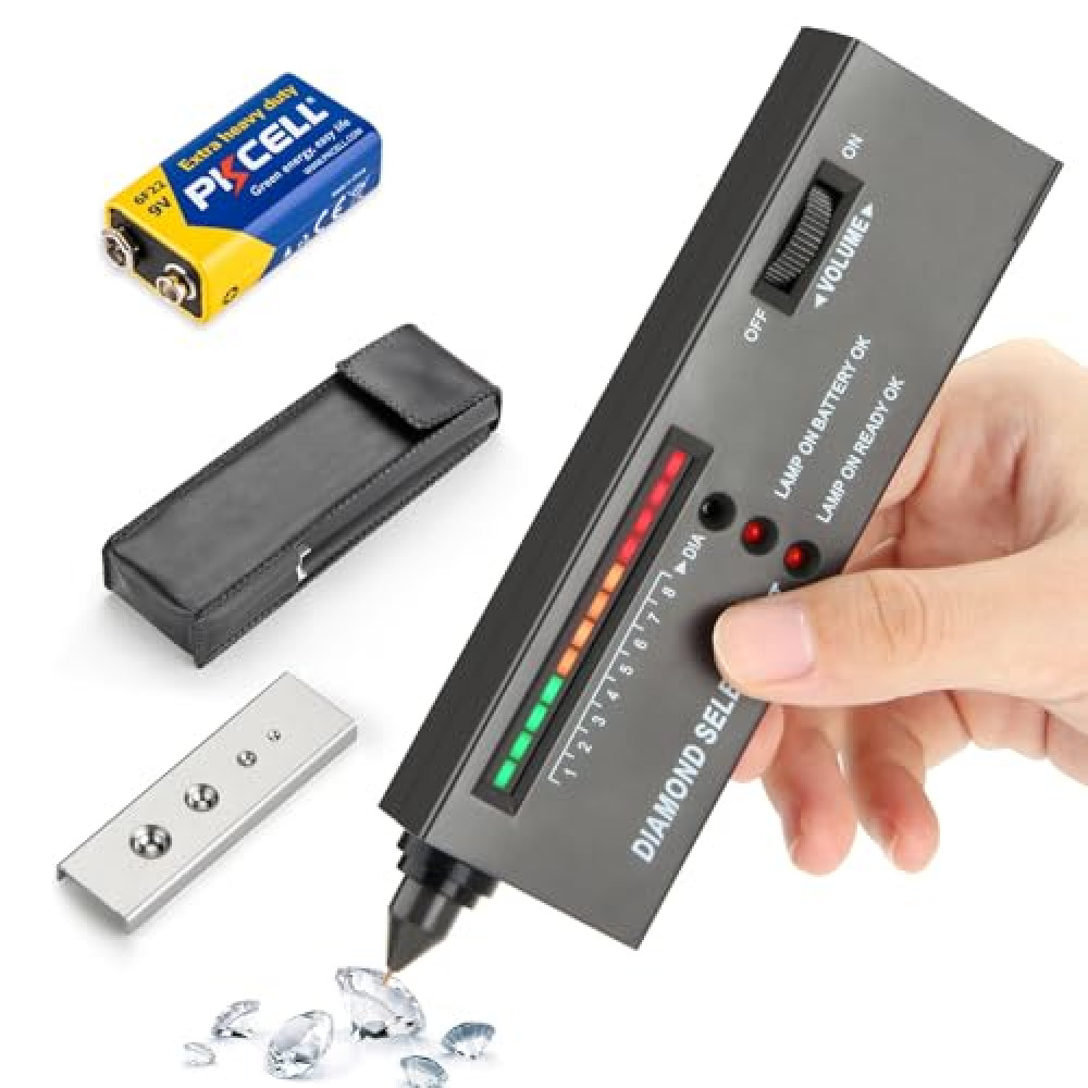 Diamond Tester, Diamond Detector, High Accuracy Diamond Tester Pen for Professional Jewelers, Gem Tester (Metal Detection Limitation)