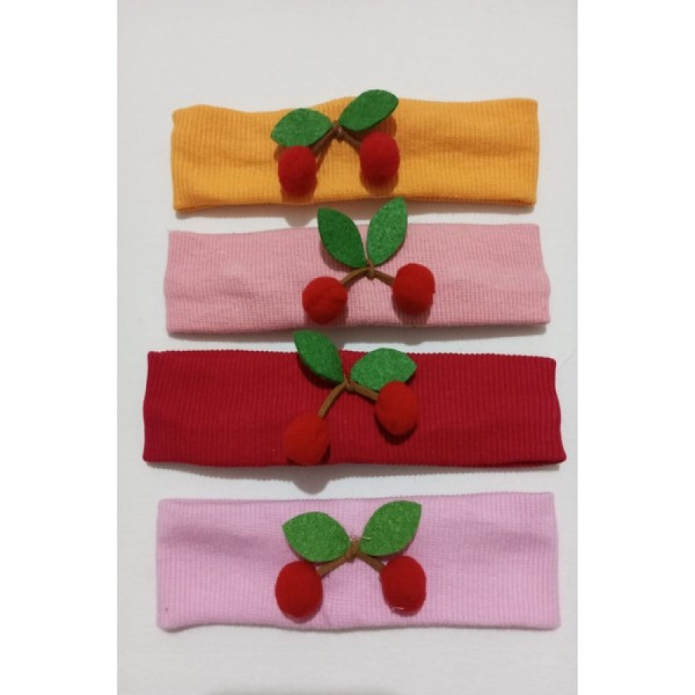 Diamondstar Lastikli Kirazlı Kız Bandana Seti Bebek Saç Bandı Fiyatı