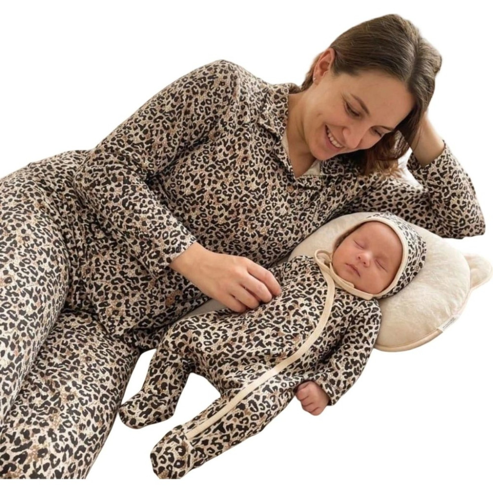 Diamondstar LEOPAR DESEN ANNE BEBEK LOHUSA SET 3 Ay Kız Kadın Pijama Fiyatı