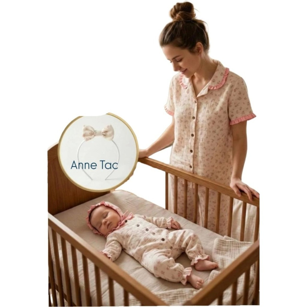 Diamondstar MÜSLİN KUMAŞ TAÇLI ANNE BEBEK LOHUSA SET 3 Ay Kız Kadın Pijama Fiyatı