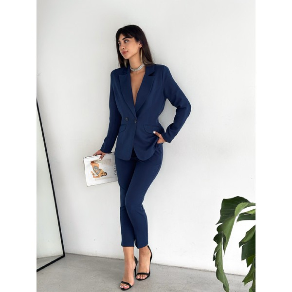 Diaves Lacivert Kruvaze Blazer Ceket Havuç Pantolon Takım Elbise Elbise Fiyatı