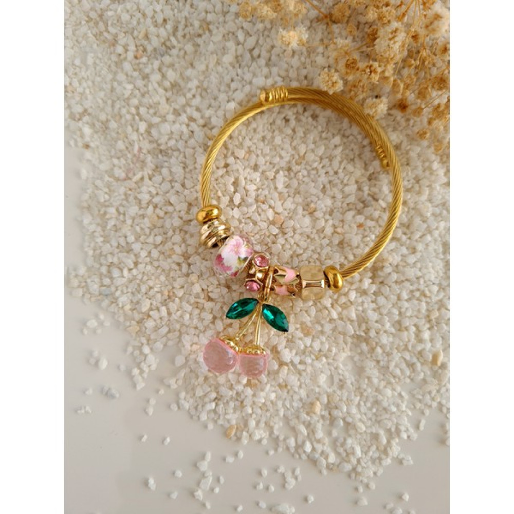 Di&Ba Co. Çelik Pandoraa Charm Pembe Kiraz Bileklik Saat ve Bileklik Aksesuarı Fiyatı