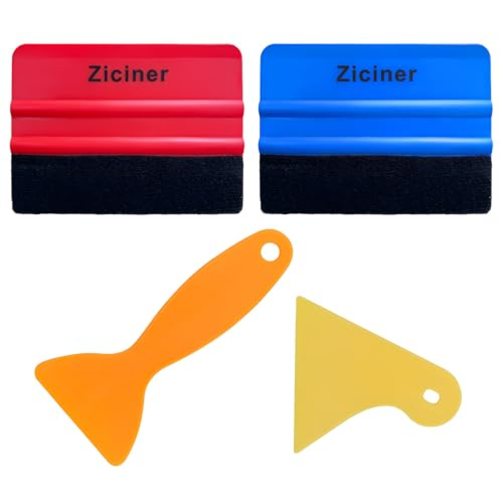 Dickno 4PCS Felt Edge Squeegee Car Wrapping Tool Kit, Vinyl Wrapping Tool Window Tint Kit, Auto Applicator Tool for Vinyl Wrap, Window Tint, Wallpaper, Decal Sticker Installation