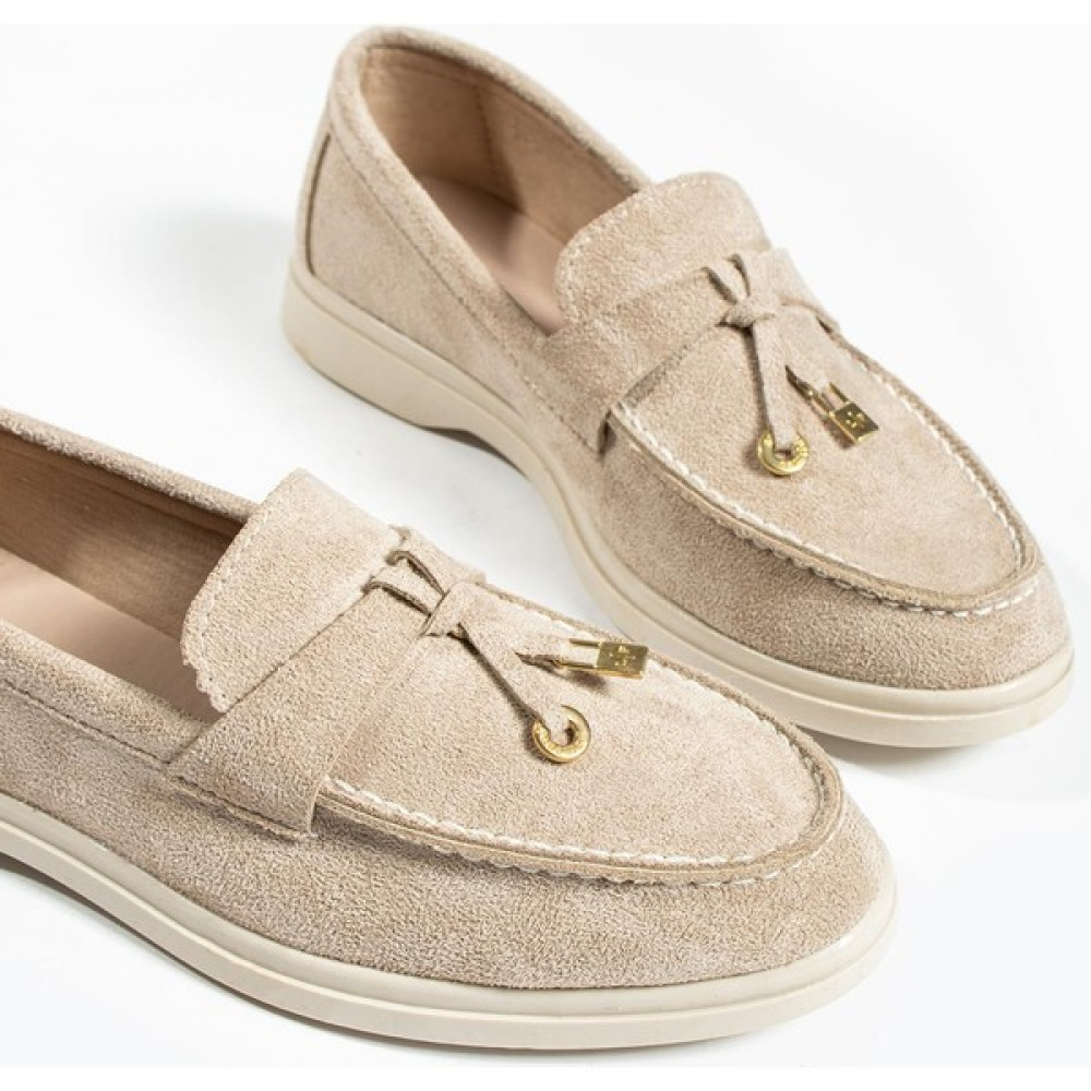 Dicle Polat Shoes Woller Bej Loafer Süet Kadın Ayakkabı Kadın Ayakkabıları Fiyatı