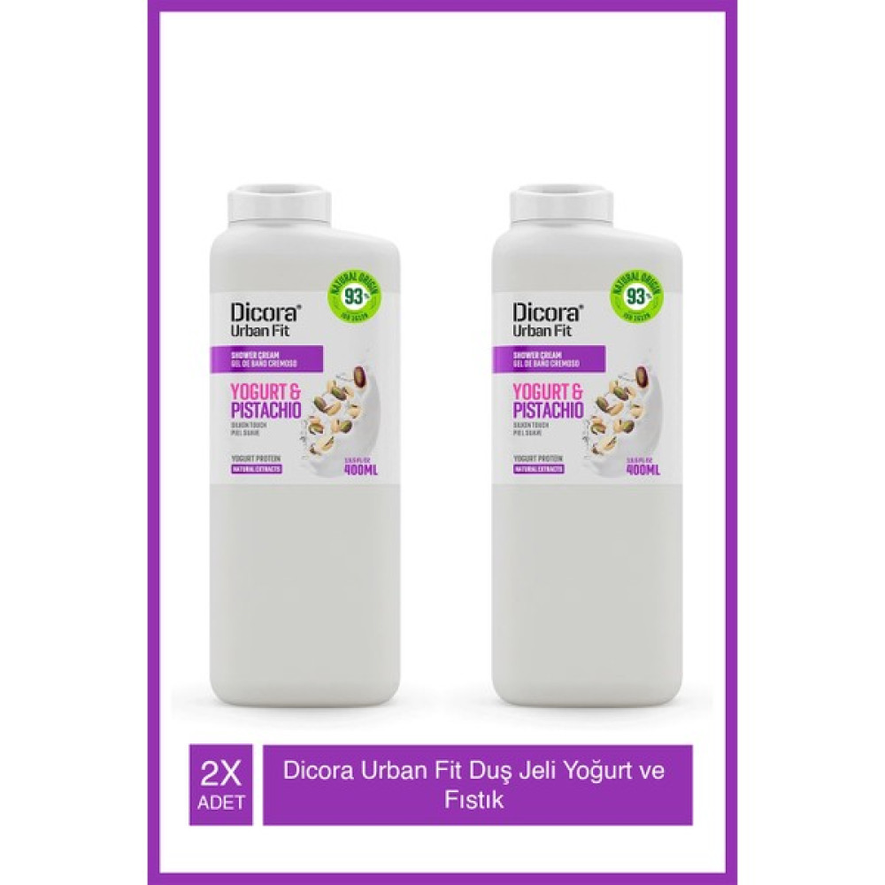 Dicora Urban Fit Yogurt & Pistachio Fıstık Duş Jeli 400 ml X2 Adet Duş Jelleri ve Banyo Köpükleri Fiyatı