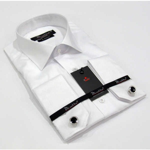 Dicotto Beyaz 8 Drop Micro Kumaş Kol Düğmeli Slim Fit Erkek Gömlek - 197-1 Giyim & İç Giyim Fiyatı