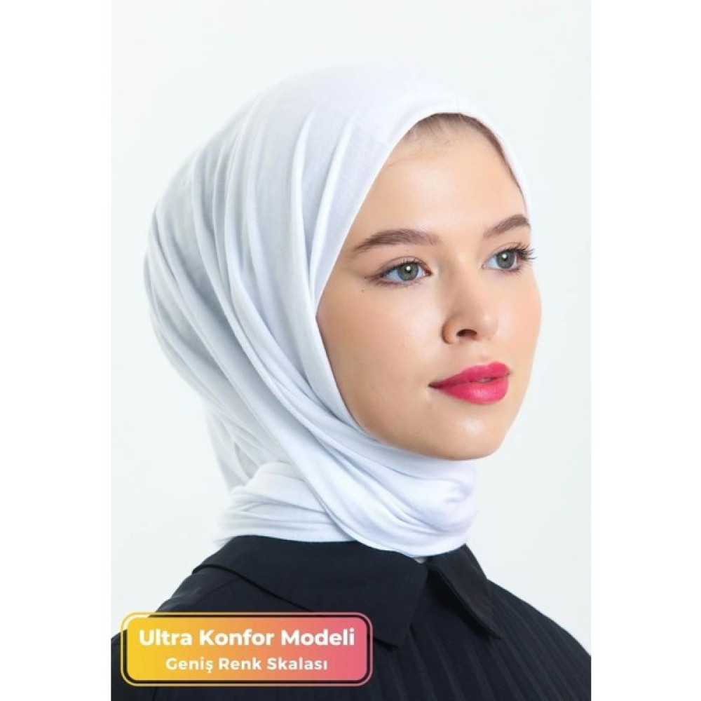 Didari Butik Konforlu & Pratik Özel Seri Penye Tesettür Şal Kırışmaz & Ütü Gerektirmez Düz Tek Renk Şal Beyaz Şal / Fular & Eşarp Fiyatı