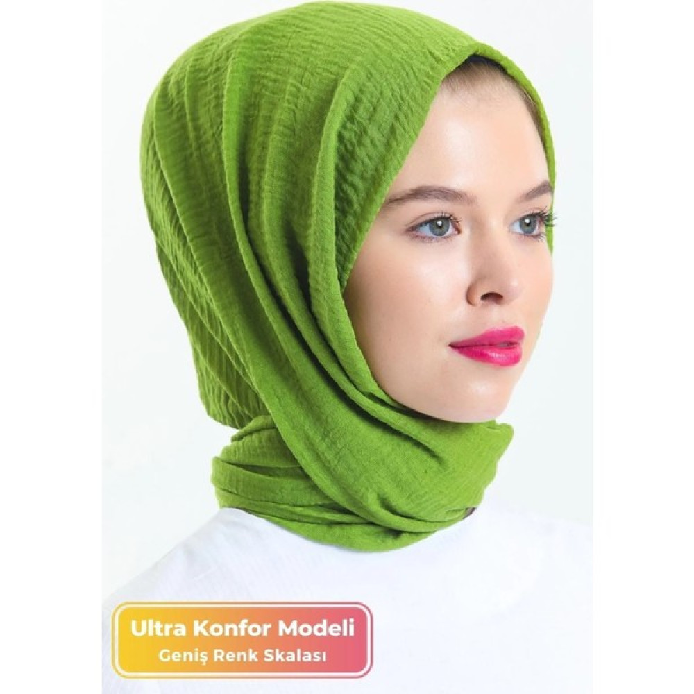 Didari Butik Ultra Konfor %100 Pamuk Bürümcük Model Pratik Caz Eşarp Düz Tek Renk Tesettür Şal Açık Yeşil Şal / Fular & Eşarp Fiyatı