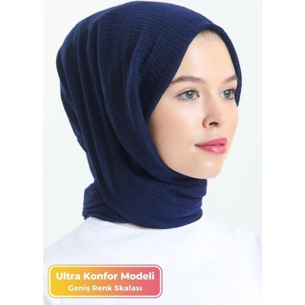 Didari Butik Ultra Konfor %100 Pamuk Bürümcük Model Pratik Caz Eşarp Düz Tek Renk Tesettür Şal Lacivert Şal / Fular & Eşarp Fiyatı