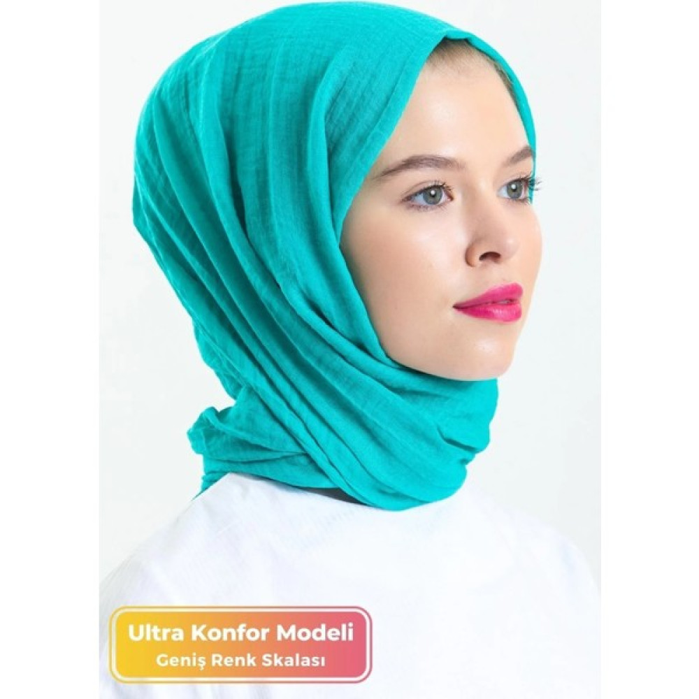 Didari Butik Ultra Konfor %100 Pamuk Bürümcük Model Pratik Caz Eşarp Düz Tek Renk Tesettür Şal Turkuaz Şal / Fular & Eşarp Fiyatı