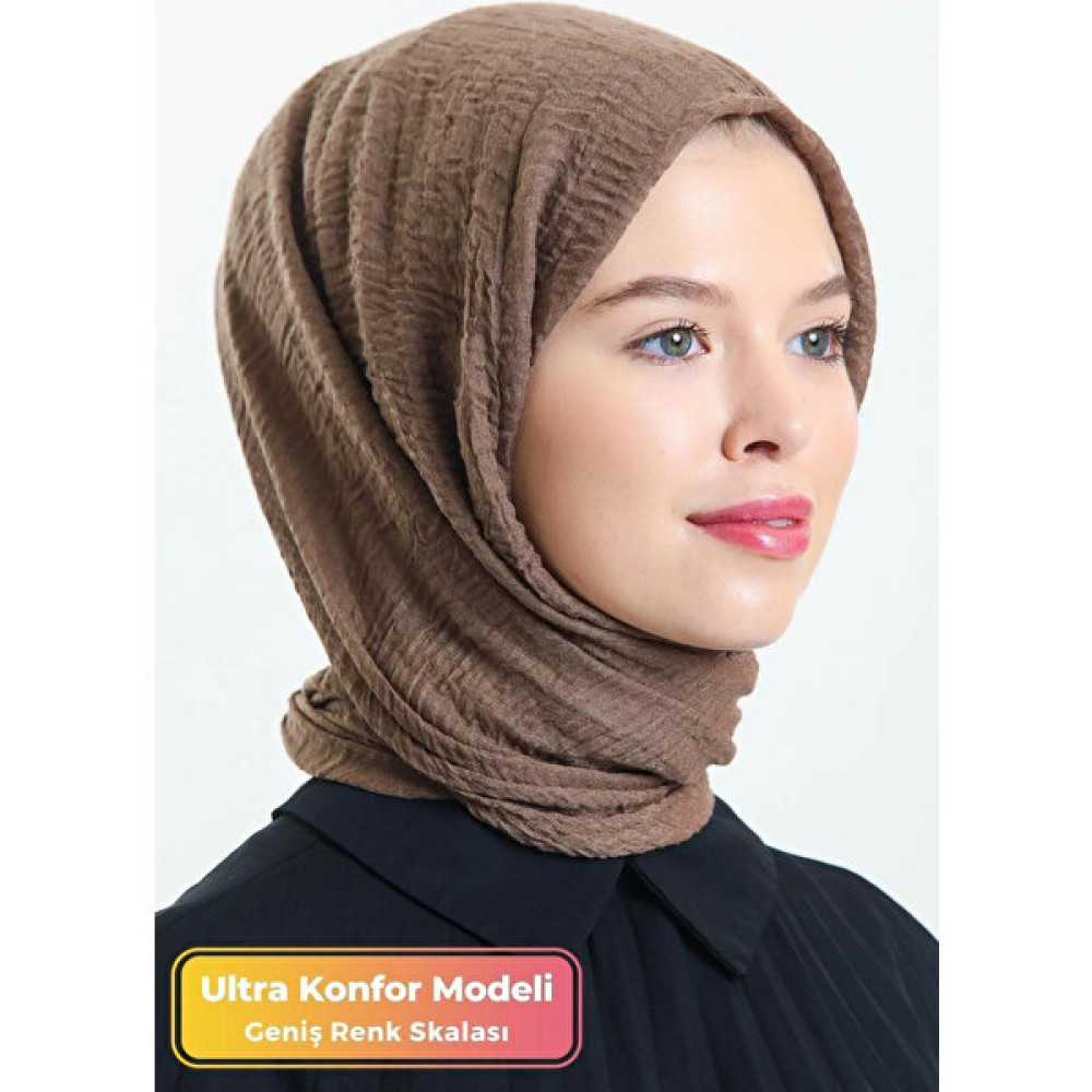 Didari Butik Ultra Konfor %100 Pamuk Bürümcük Model Pratik Caz Eşarp Düz Tek Renk Tesettür Şal Vizon Şal / Fular & Eşarp Fiyatı