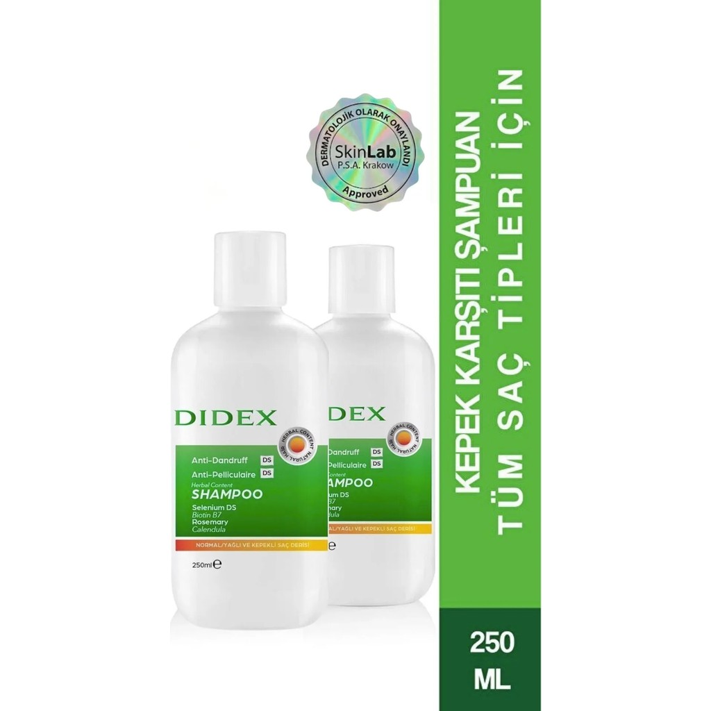 Didex 2'li Bitkisel Kepek Şampuanı 250ML TÜM Saçlar Tipleri Için Diğer Fiyatı