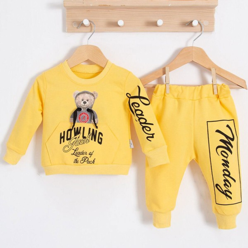 DIDu Store Erkek Bebek Giyim Lider Temalı Sevimli Sweatshirt ve Rahat Pantolon Bebek Giysi Takım Fiyatı
