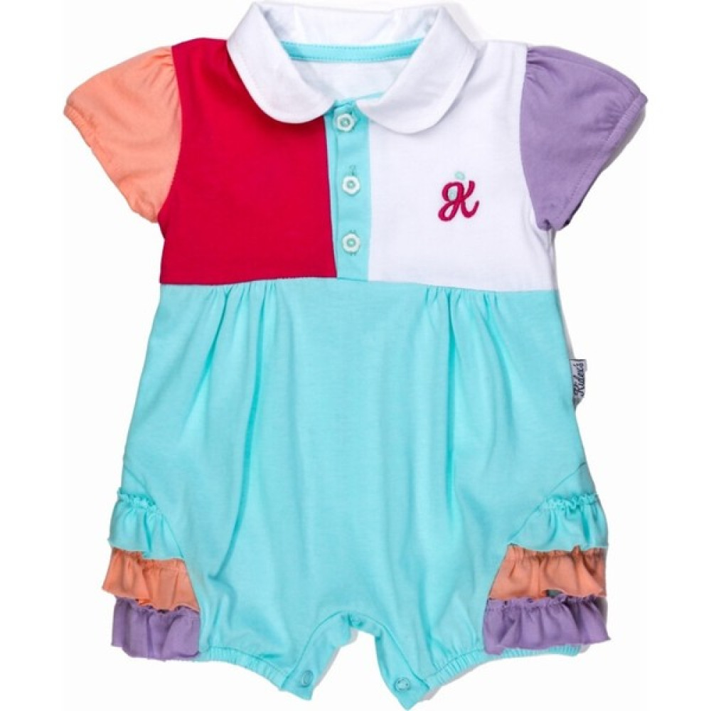 Didu Store Kız Bebek Somon Rengarenk Volanlı Bebek Romper Bebek Tulumu Fiyatı