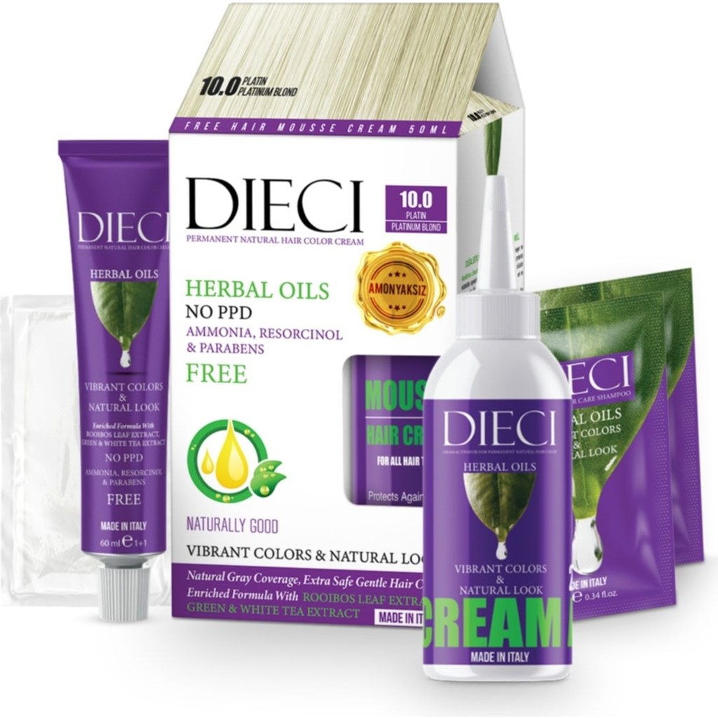 DIECI Amonyaksız Kit Saç Boyası 10.0 Platin Platınum Blond Saç Boyası Fiyatı